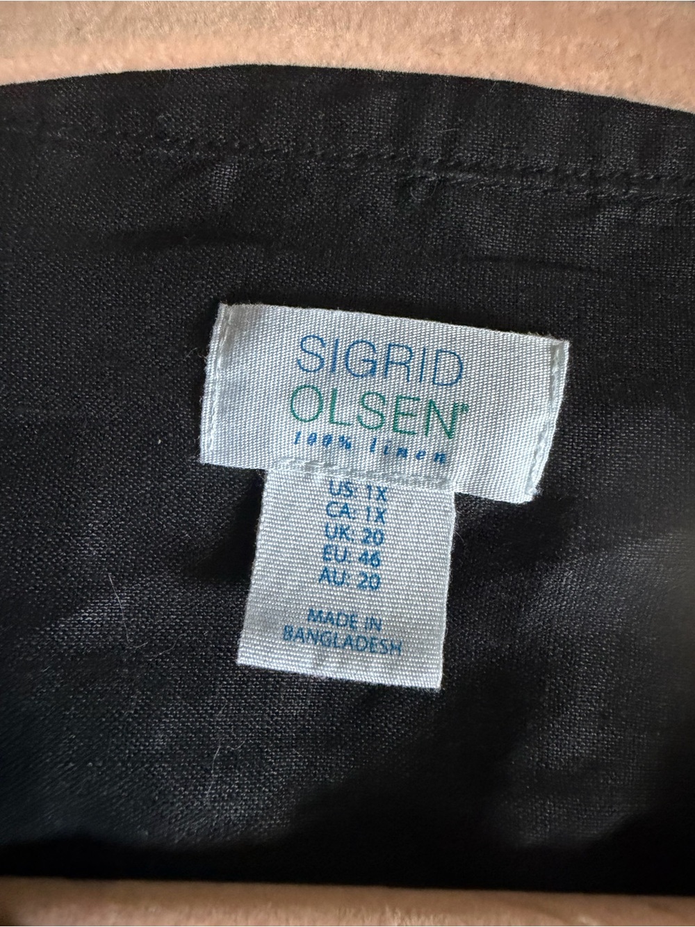 Sigrid Olsen 100% linen black Button-Down Linen Shirt - Picture 4 of 9